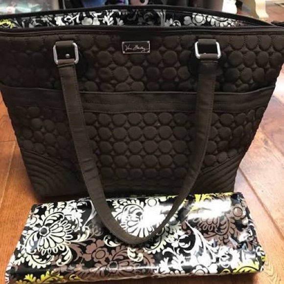 Vera Bradley Microfiber Collection Expresso Brown Baby Bag w/Pad, Super Nice!!